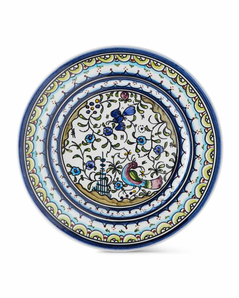 Pavoes Blue and Green Salad Plates, Set of 4